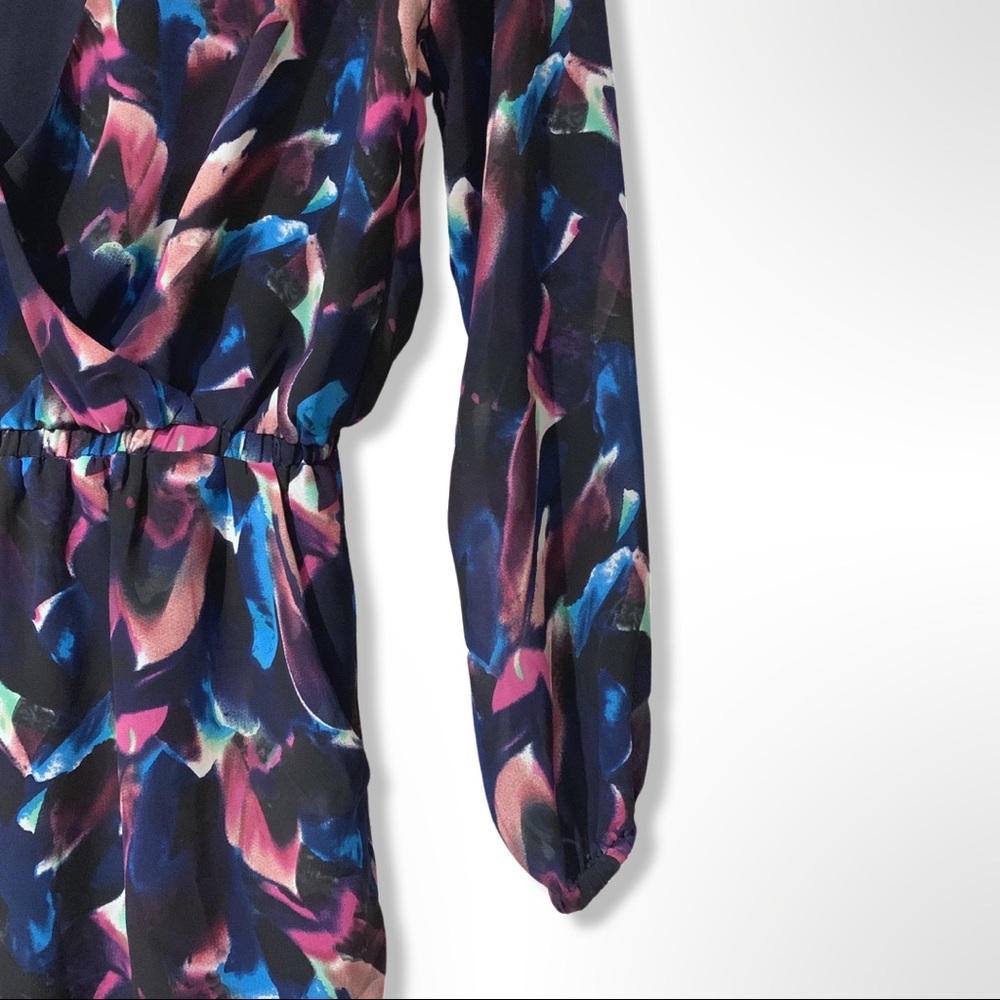 LUCCA COUTURE β’ Purple & Blue Watercolor Long Sleeve Romper - Picture 8 of 11